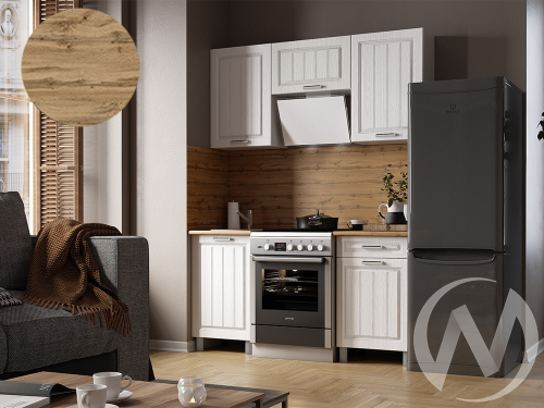 Кухня Лаура 1.6м с окапом (корпус белый/клен белый)