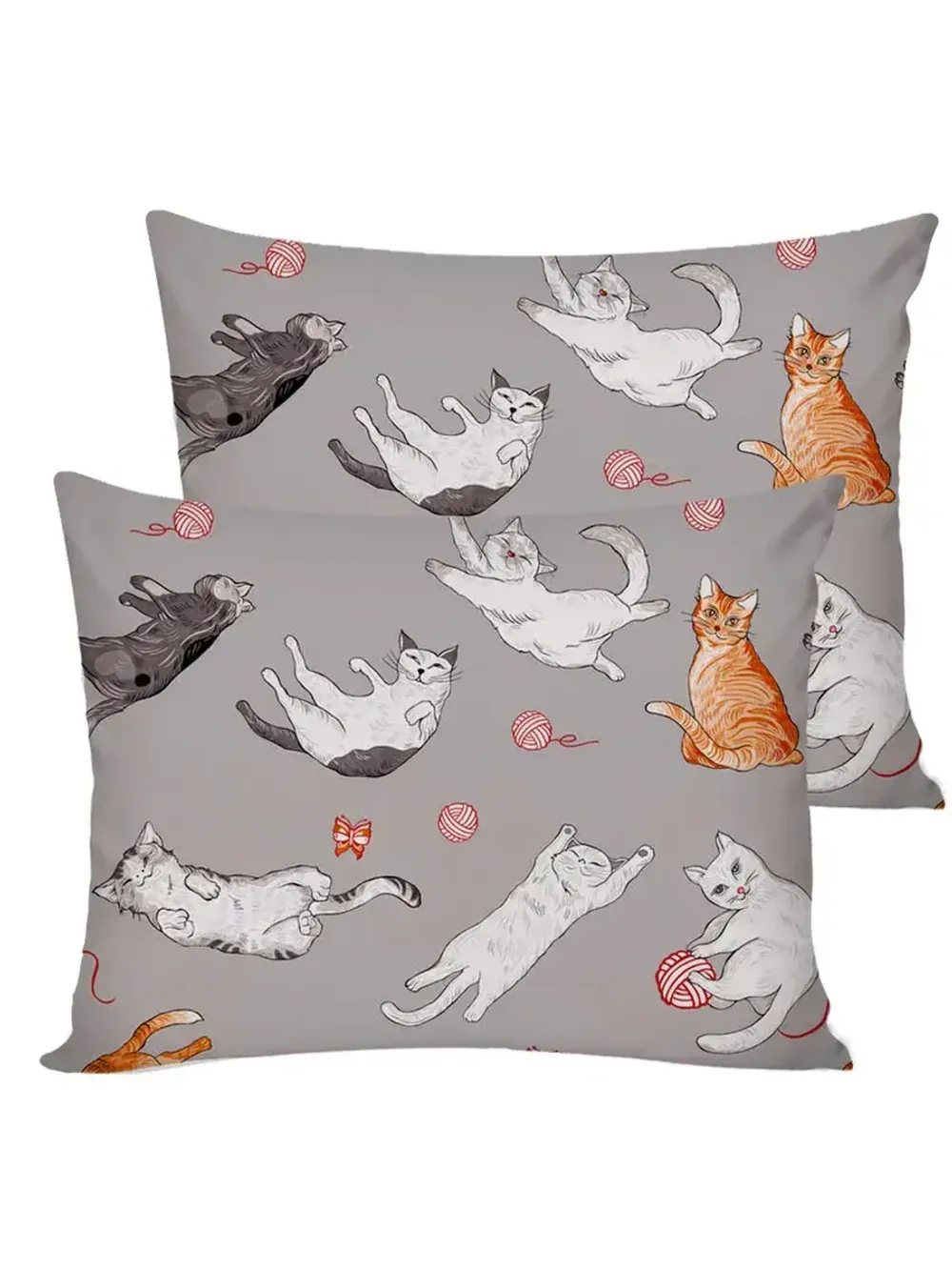 Постельное белье "Kitties" семейное наволочки 50х70 2шт Простынь на резинке 160х200 см Пододеяльник 145х215 см(2шт) Сказка сатин