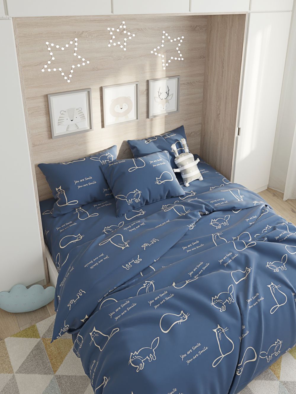 Простынь Сказка "Котики" 150х215 см, перкаль