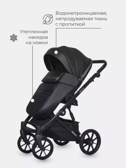 Коляска 2 в 1 Riko Basic Delta Ecco 15 black