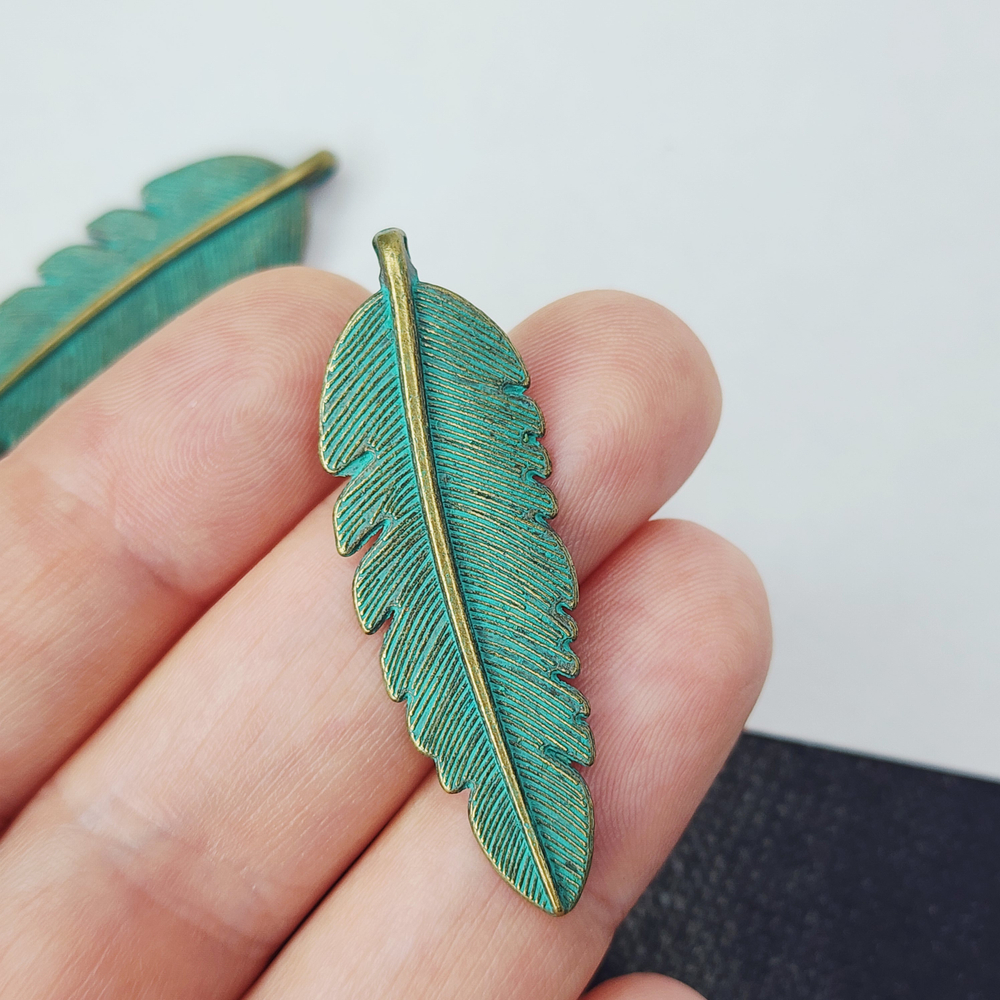 Подвеска лист, 45×19 мм, бижутерный сплав, штучно