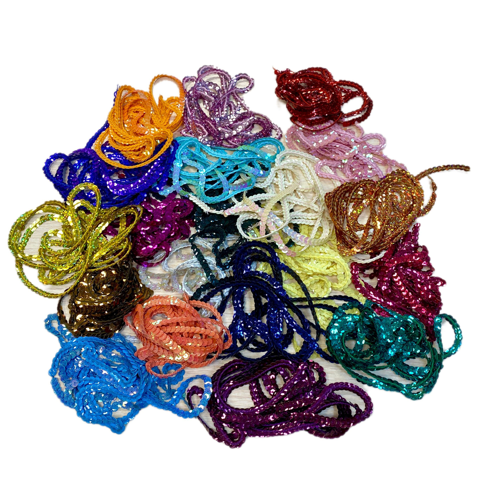 Тесьма пайетки (20 цветов по 2 м)