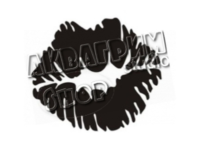 Трафарет для блеск тату "Поцелуй