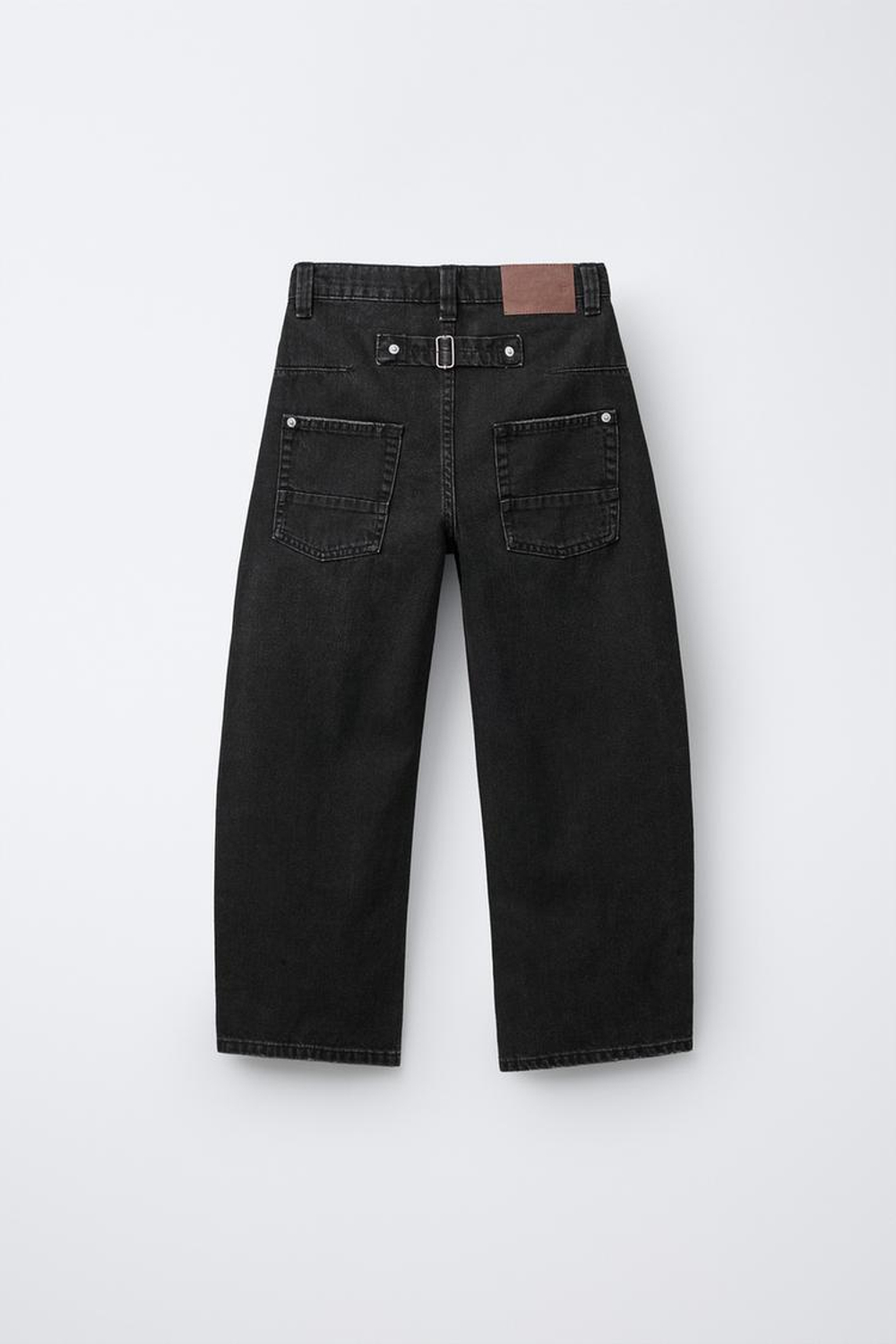 ZARA ДЖИНСЫ BALLOON С ШЛЕВКАМИ, ЧЕРНЫЙ