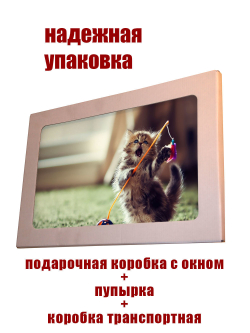 Фото картина на стекле , на стену , в подарок "Милые животные" 28х40 см. (сиреневый / -)
