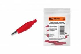 Зажим "крокодил" ЗКИ 5А 46мм в изоляции красный SQ0541-0003