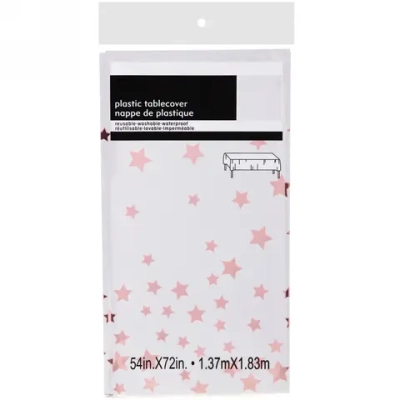 Скатерть «Звездопад» 137*183см цвет розовое золото, пвх