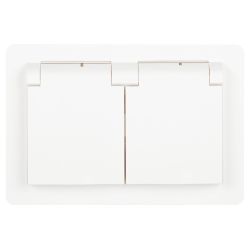 Розетка Intro Style 7-207-01 с заземлением 2P+E Schuko с крышкой шторками 16А-250В IP20 СУ белый