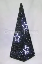 Хвойный конус зеленый 0,8 м. c LED лампами, квадратное сечение, ПВХ, Green Trees (GT0,8KONKVLED)