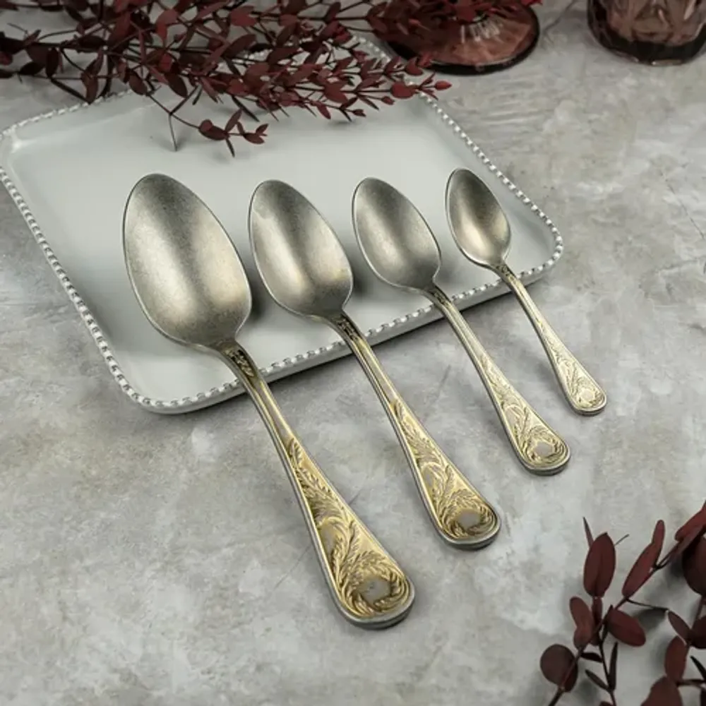Ложка кофейная 11,2 см матовая с золотом Lord Vintage Style P.L. Proff Cuisine [12]