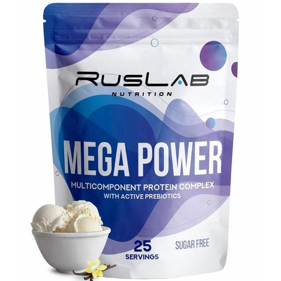 Протеин RusLabNutrition Mega Power Ванильное мороженое, спортивное питание, 800 г