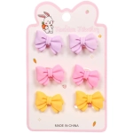 Резинки для волос детские 6шт «БАМБИ БУМ Маттэ», Бантики, микс 6 цветов, d-2.см/12*7.5см
