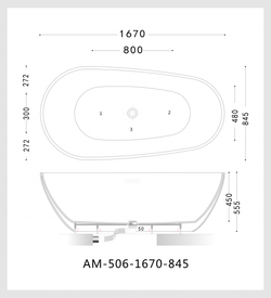 Акриловая ванна ARTMAX AM-506-1670-845