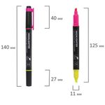 Текстовыделитель двусторонний BRAUBERG, ЖЕЛТЫЙ/РОЗОВЫЙ, линия 1-4 мм, 150840