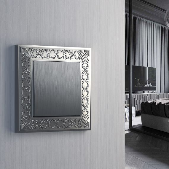 Выключатель одноклавишный проходной Werkel cеребряный рифленый W1112009 4690389158902