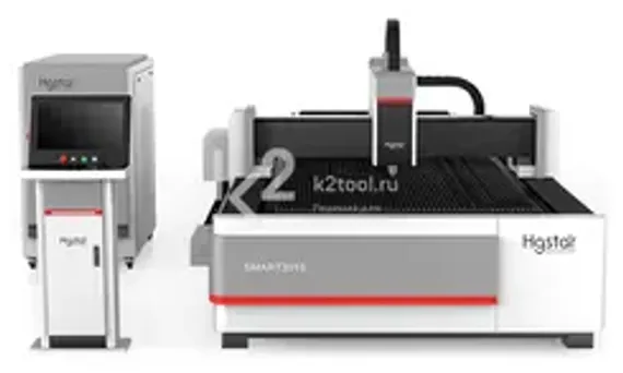 Лазерный станок HGTECH SMART3015PRO 3 кВт с защитной кабиной и сменным столом для резки листов металла