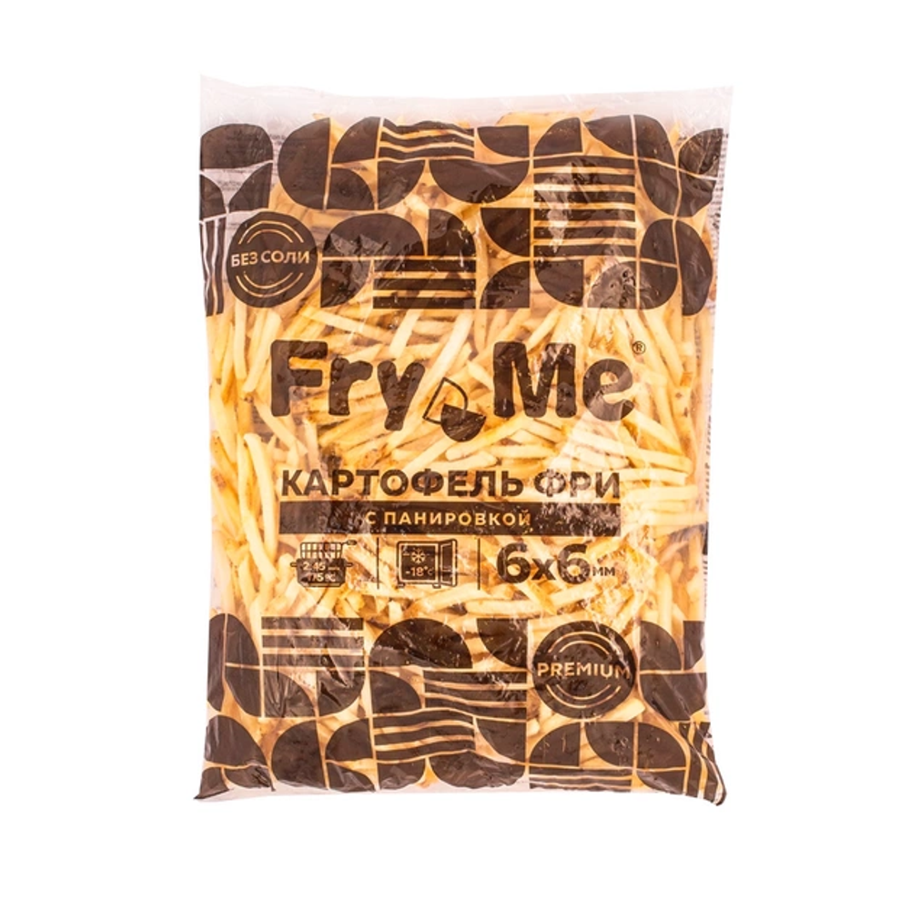 Картофель Фри Fry Me Premium в Панировке с Кожурой 6мм 2,5кг