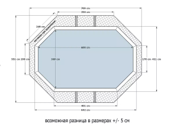 Морозоустойчивый сборный бассейн 600 х 370 см "Байкал" овальный