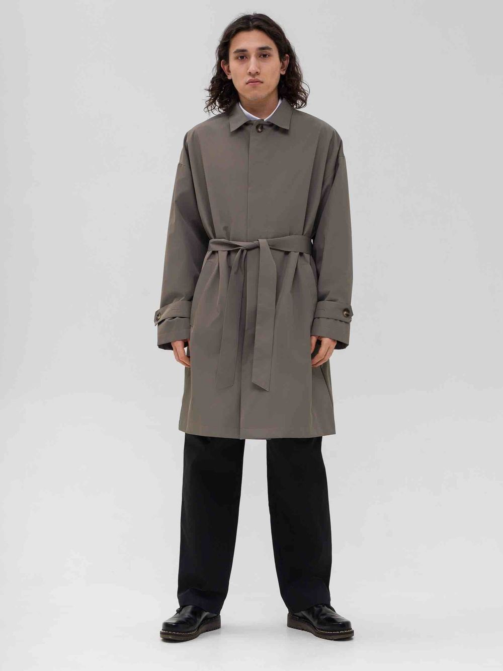 Плащ FOS Средней длины Мужской Зеленый