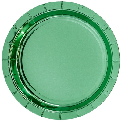 Тарелки фольгированные в мятном цвете, 17 см/ 23 см, 6 шт