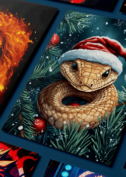 Картина на стену на металле от MetallSubArt "Открытка Новогодняя"