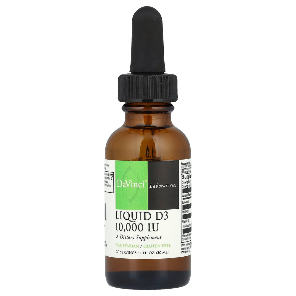 DaVinci Laboratories, D3, жидкий витамин 10 000 МЕ, 30 мл (1 жидк. унция)
