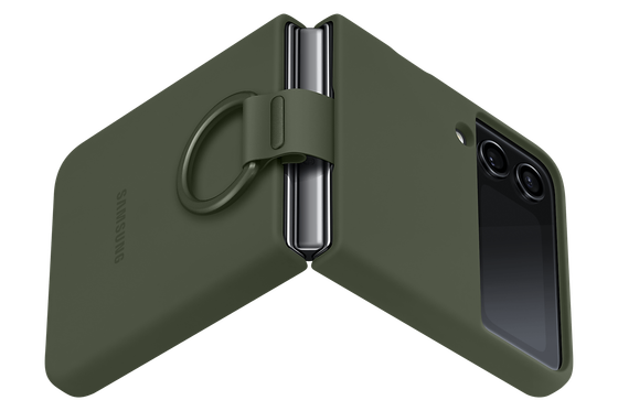 Чехол Samsung Silicone Cover with Ring для Z Flip 4 (EF-PF721TGEGRU) хаки