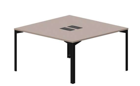 Составной стол на 2 рабочих места 138х136,6х75см (2 металлических  аутлета)