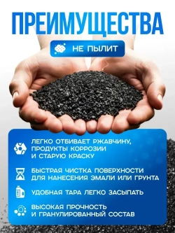 Порошок абразивный для пескоструйной обработки (Купершлак 0,1-0,8 мм), 8 кг