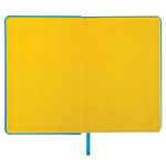 Ежедневник недатированный МАЛЫЙ ФОРМАТ 100х150 мм А6 BRAUBERG "Rainbow" под кожу, 136 л., бирюза, 111687