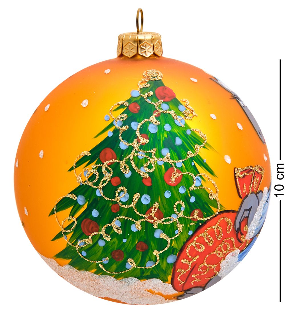 НФШ-1161/2 Ел. украшение Шар «Дракон Снегурочка» 100 мм