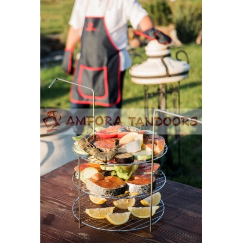 Этажерка 1-ярусная средняя мясная d=22см к тандырам Атаман, Большой,  Дастархан, Есаул, Охотник, Скиф