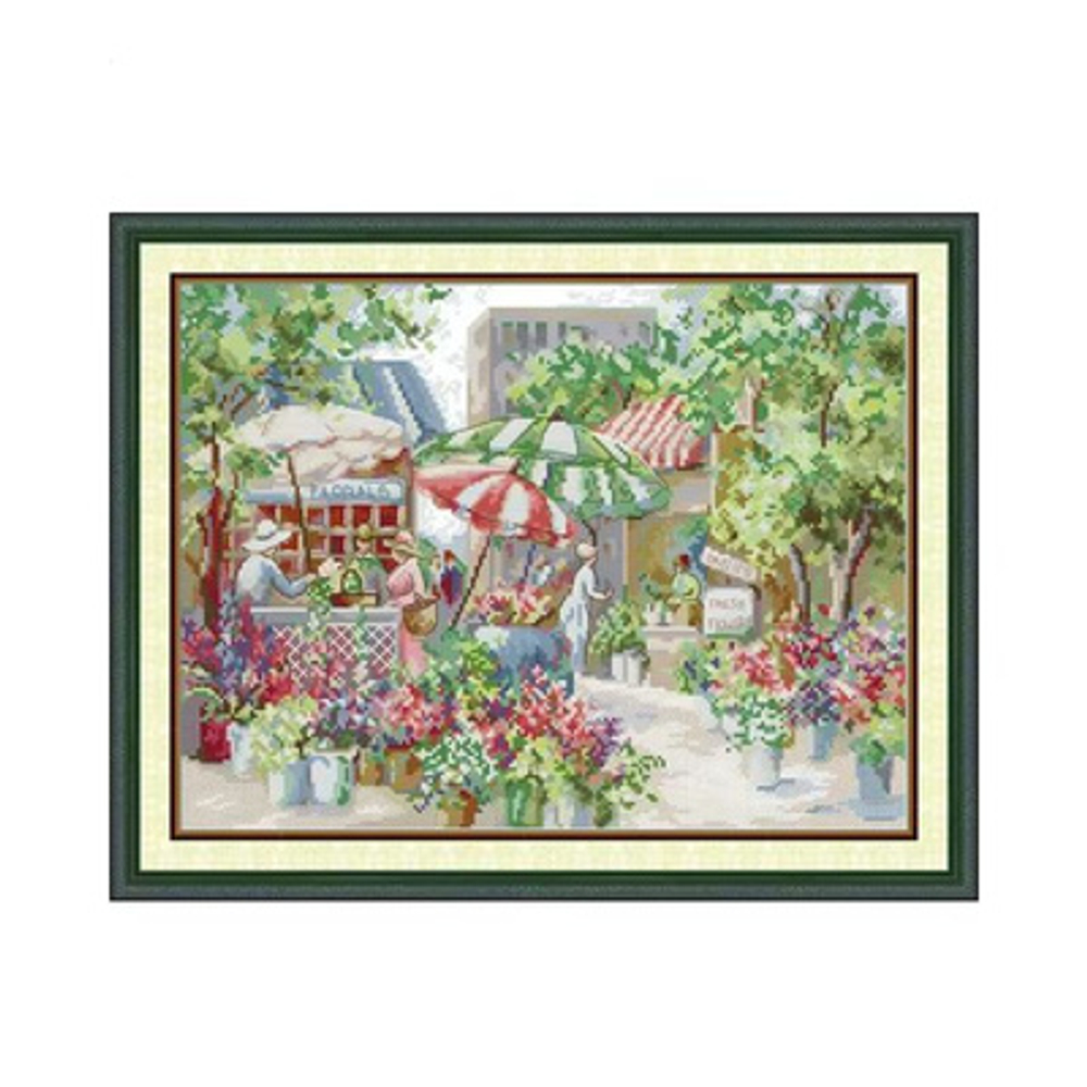 "Цветочный рынок"-FA549 вышивка