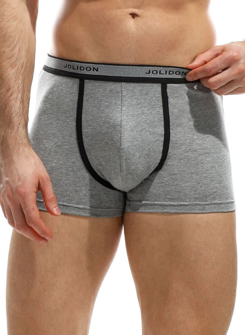 Мужские трусы-боксеры из хлопковой меланжевой ткани (Размер: XL) (Цвет: грязно-синий)