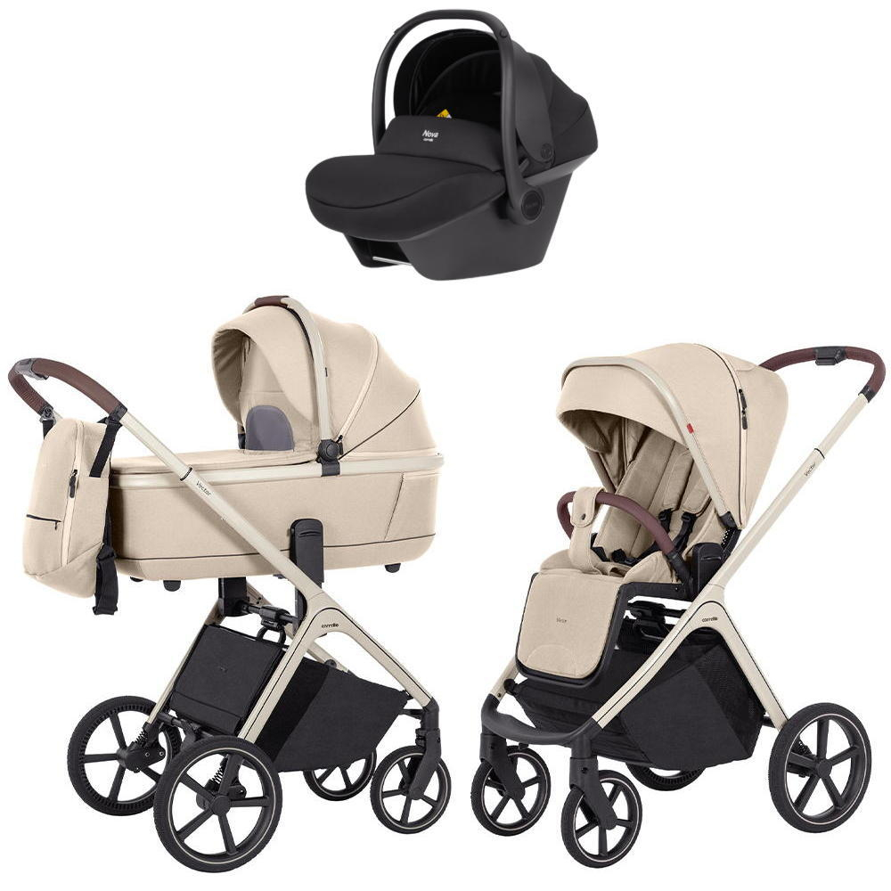 Коляска Carrello Vector CRL-6550 Nova DK791 Black Line 3 в 1 Seashell Beige