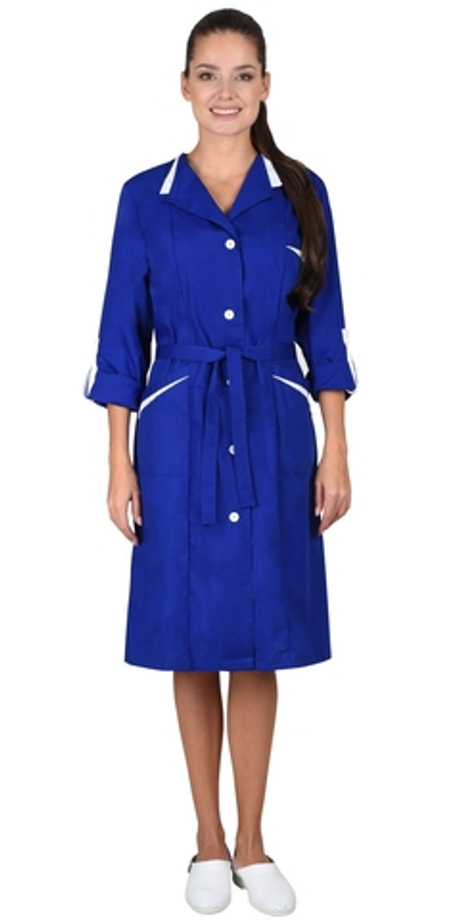 Халат "СИРИУС-Комфорт" васильковый с белым