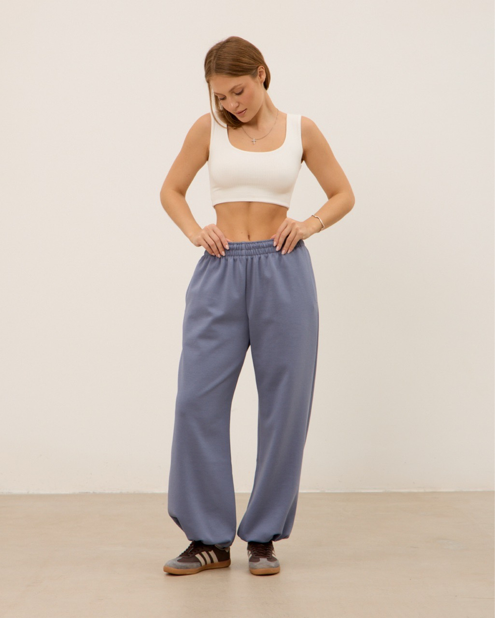 Брюки-трансформеры, синий туман