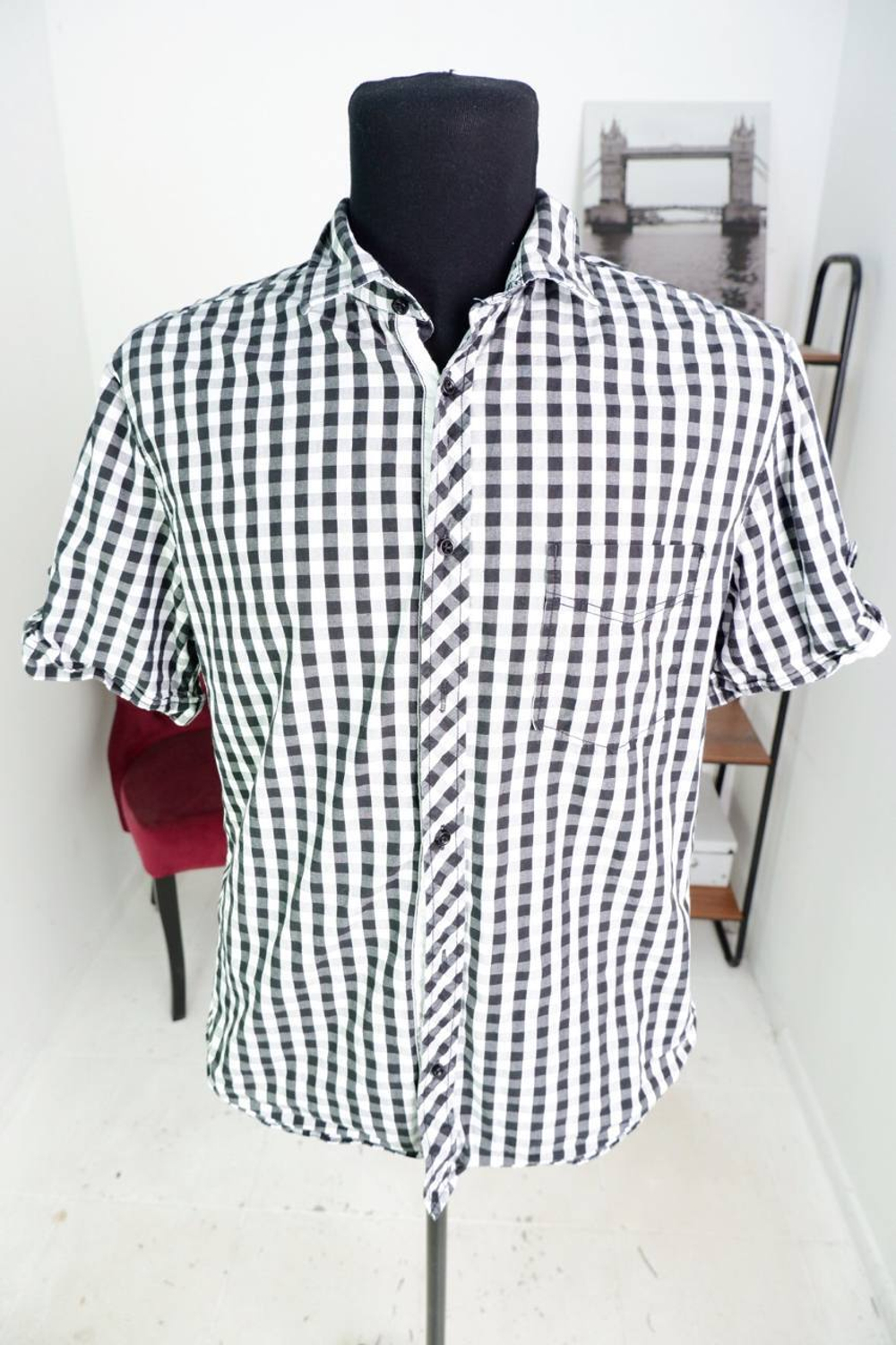 Рубашка Eliz х Grand в клетку, маркировка 41, визуально на 48/50 размер