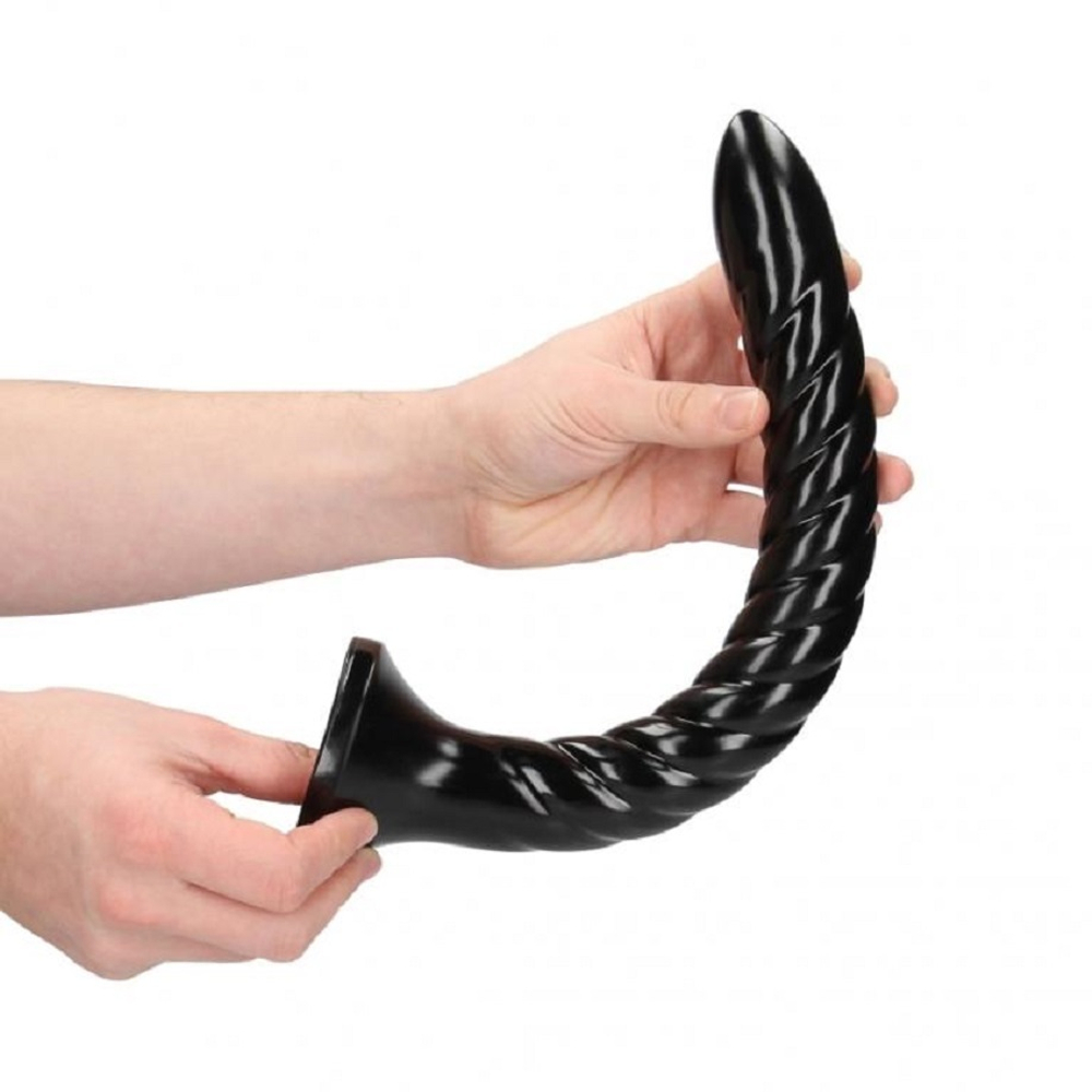 Анальная втулка змея Swirled Anal Snake черная 34,9 см