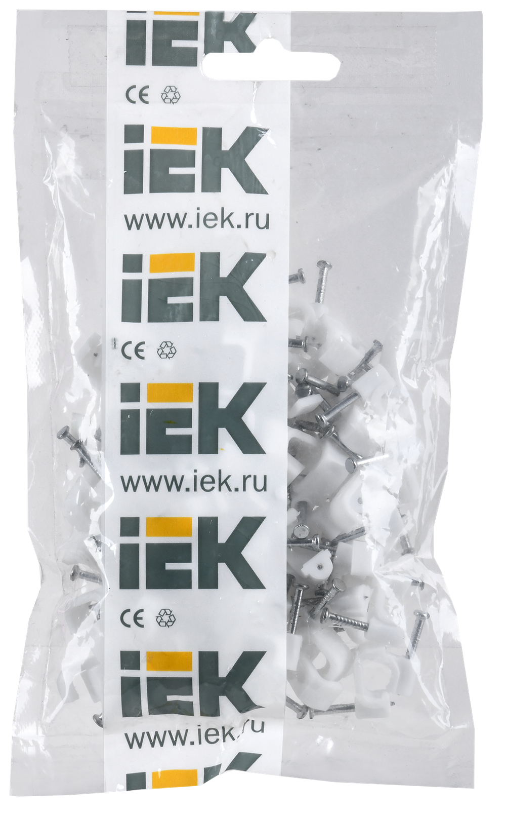 Скоба 10мм плоская пластиковая (100шт) IEK