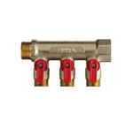 Коллектор латунь 3/4"внутр/наруж с 3-мя шаровыми кранами на 1/2" TERMA (14016)