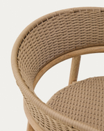 Кресло Arinella из акации с натуральной отделкой и бежевой веревкой