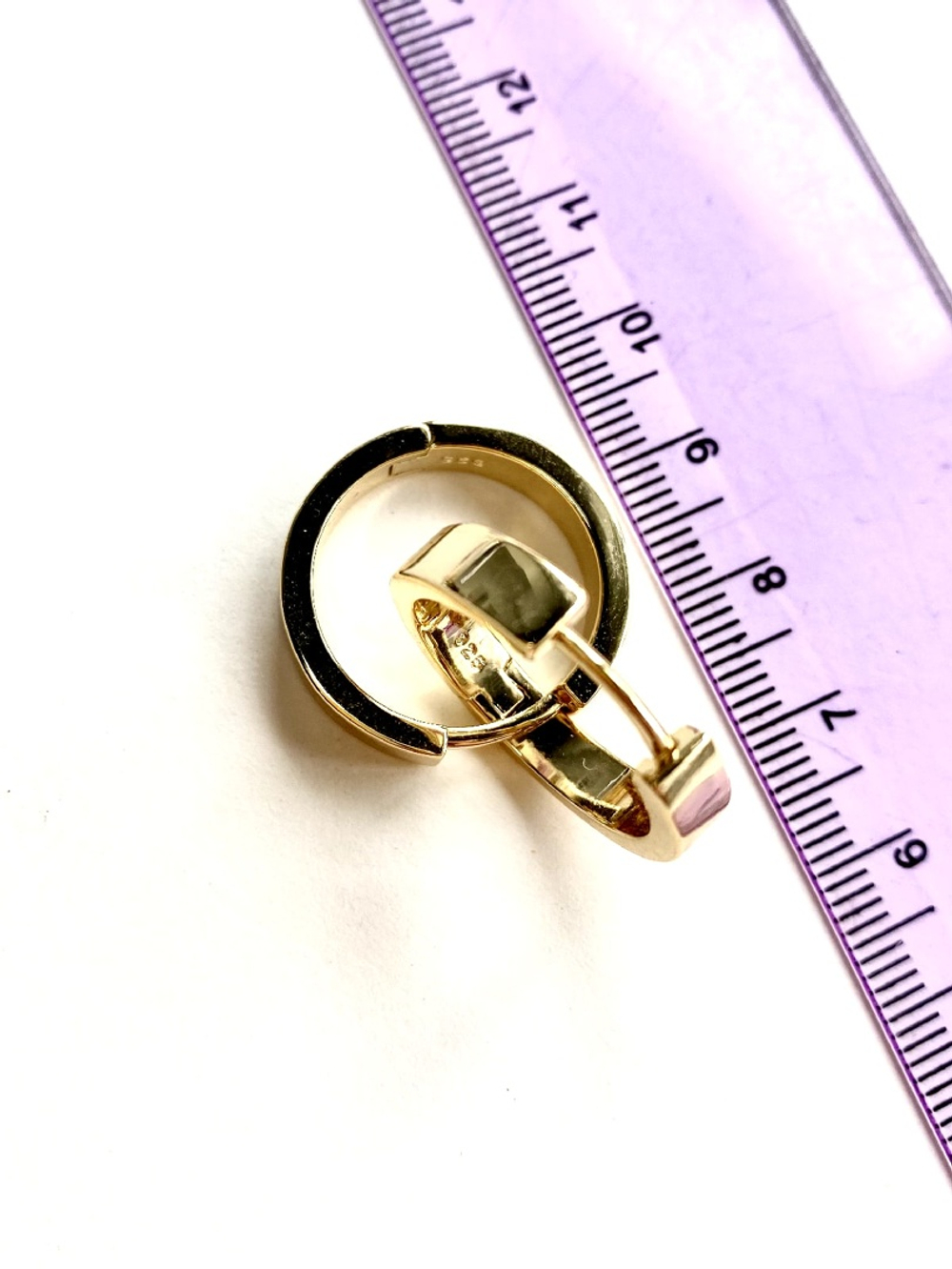 558-з Швензы Конго, плоские, круглые, позолота, 22 мм, пара