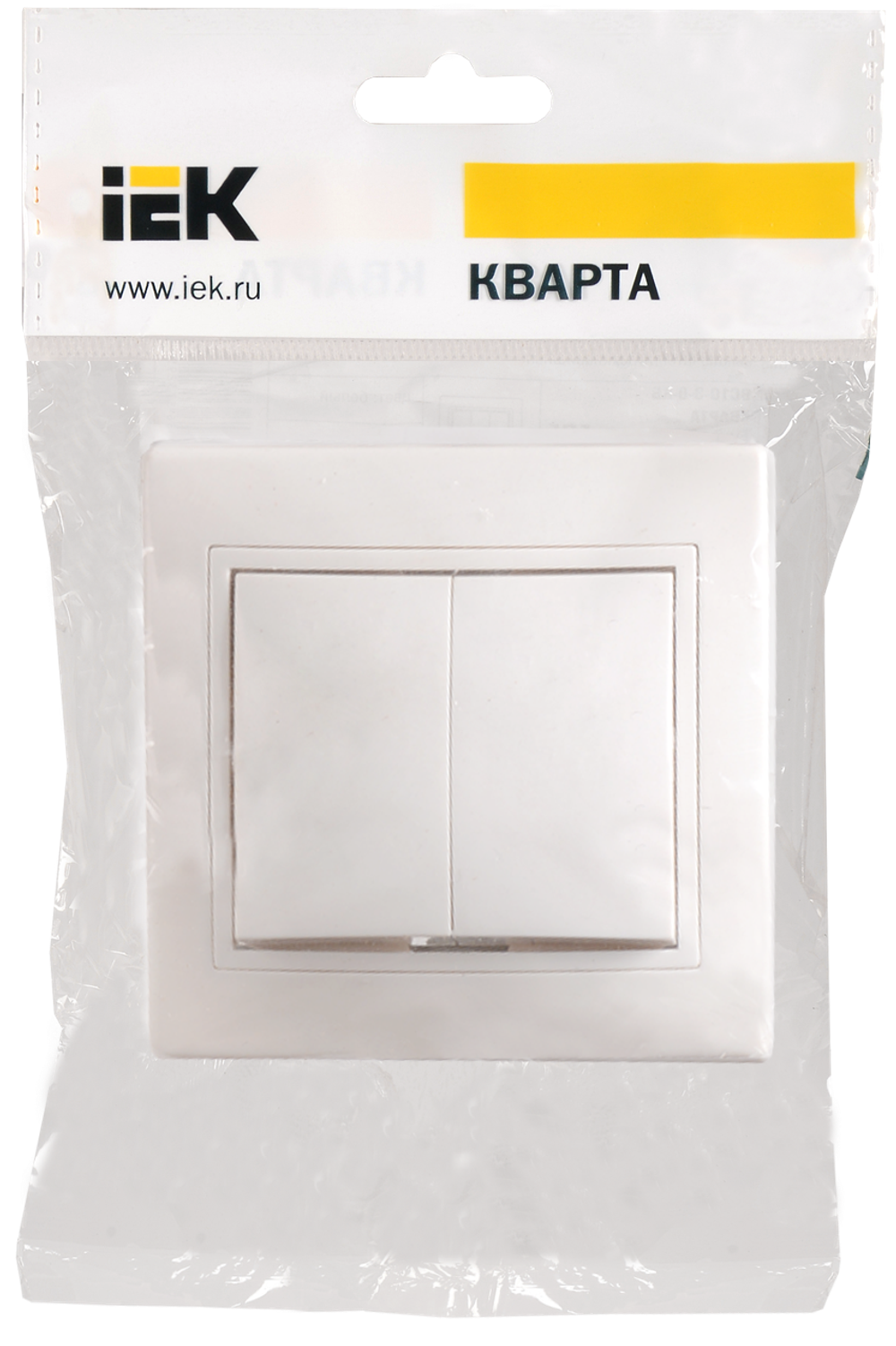 KVARTA Выключатель 2-клавишный 10А ВС10-2-0-КБ белый IEK