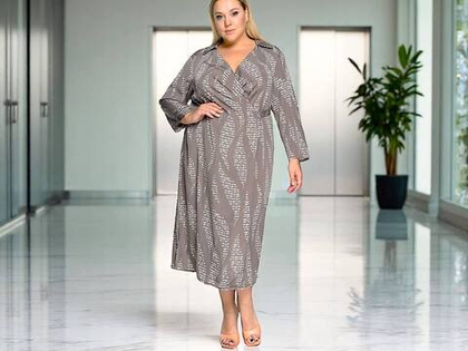 Платье с запахом Кофейная абстракция