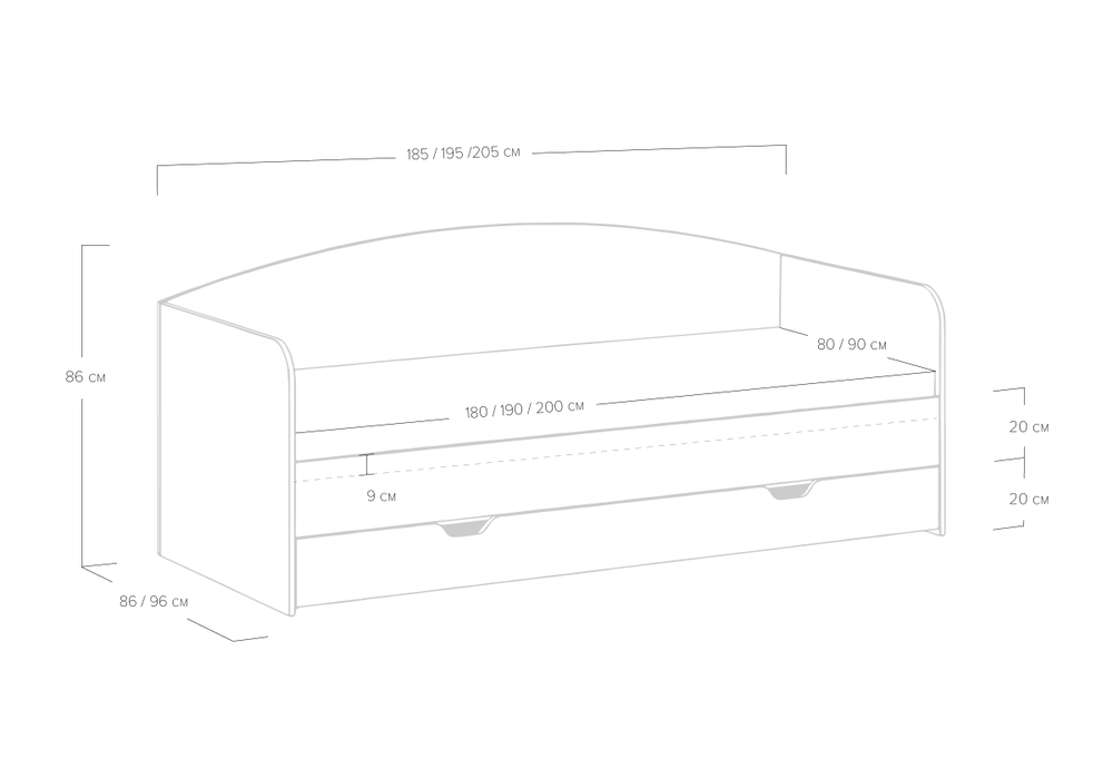 Кровать Martin (90x200)