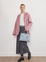 БАЗОВЫЙ ТОНКИЙ РЕМЕНЬ С МЯТОЙ ПРЯЖКОЙ ЗАМША ГОЛУБОЙ