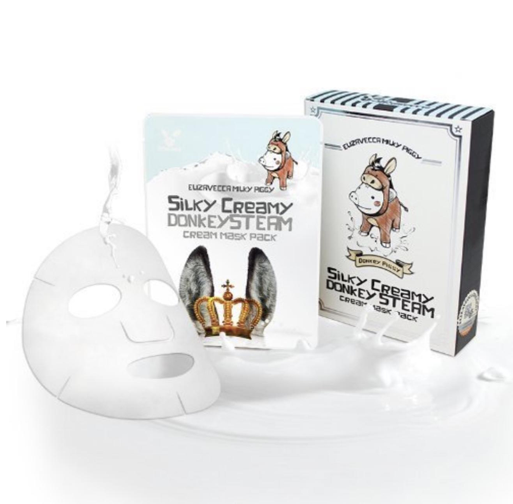 Elizavecca Маска с паровым кремом и молоком ослиц - Silky creamy donkey steam cream mask pack, 25г