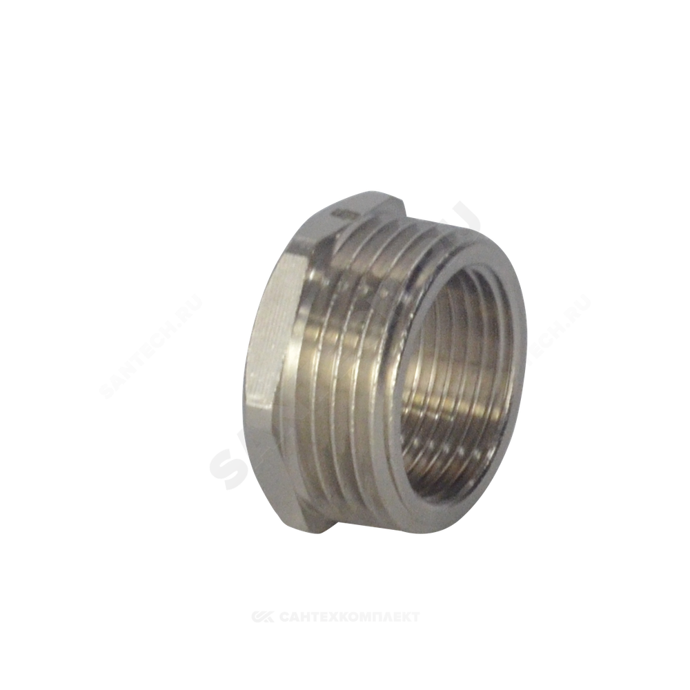 Футорка латунь никель Ду 25х20 (1"х3/4") НР/ВР SantechSystems