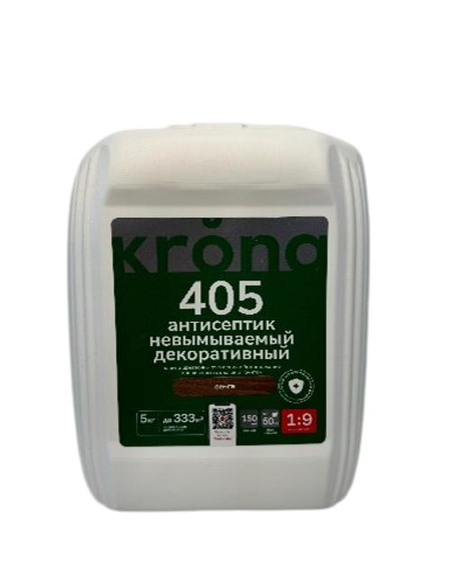 KRONA Антисептик невымываемый декоративный 405 "венге" 5 кг. Концентрат 1:9